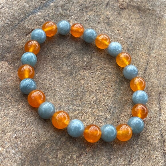 Wanderer and Gatherer Bracelet - Carnelian and Labradorite 6.5" SM / SM-MED - Picture 1 of 4